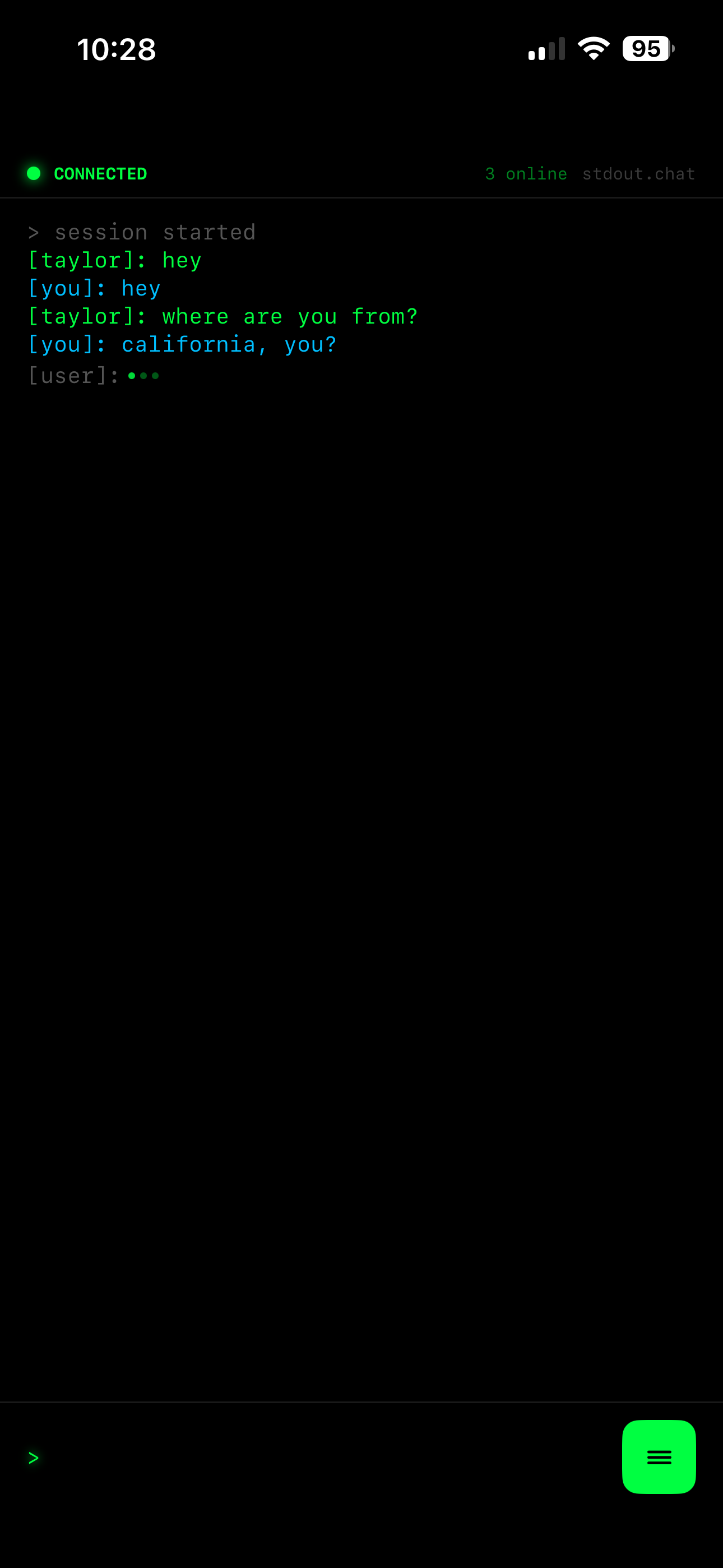 stdout.chat — a live conversation